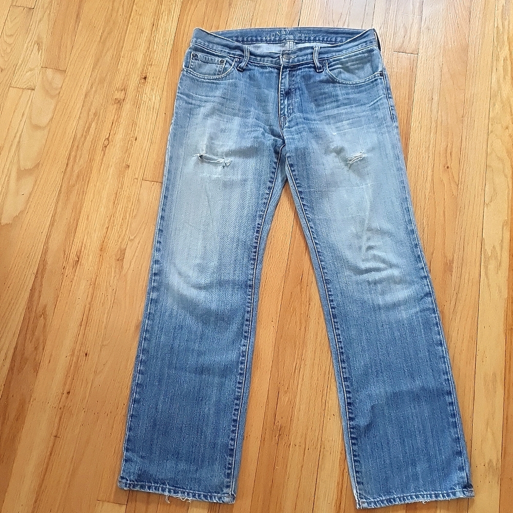 Old Navy Men's Vintage Straight Leg 5 Pocket Denim Jeans  32 x 32